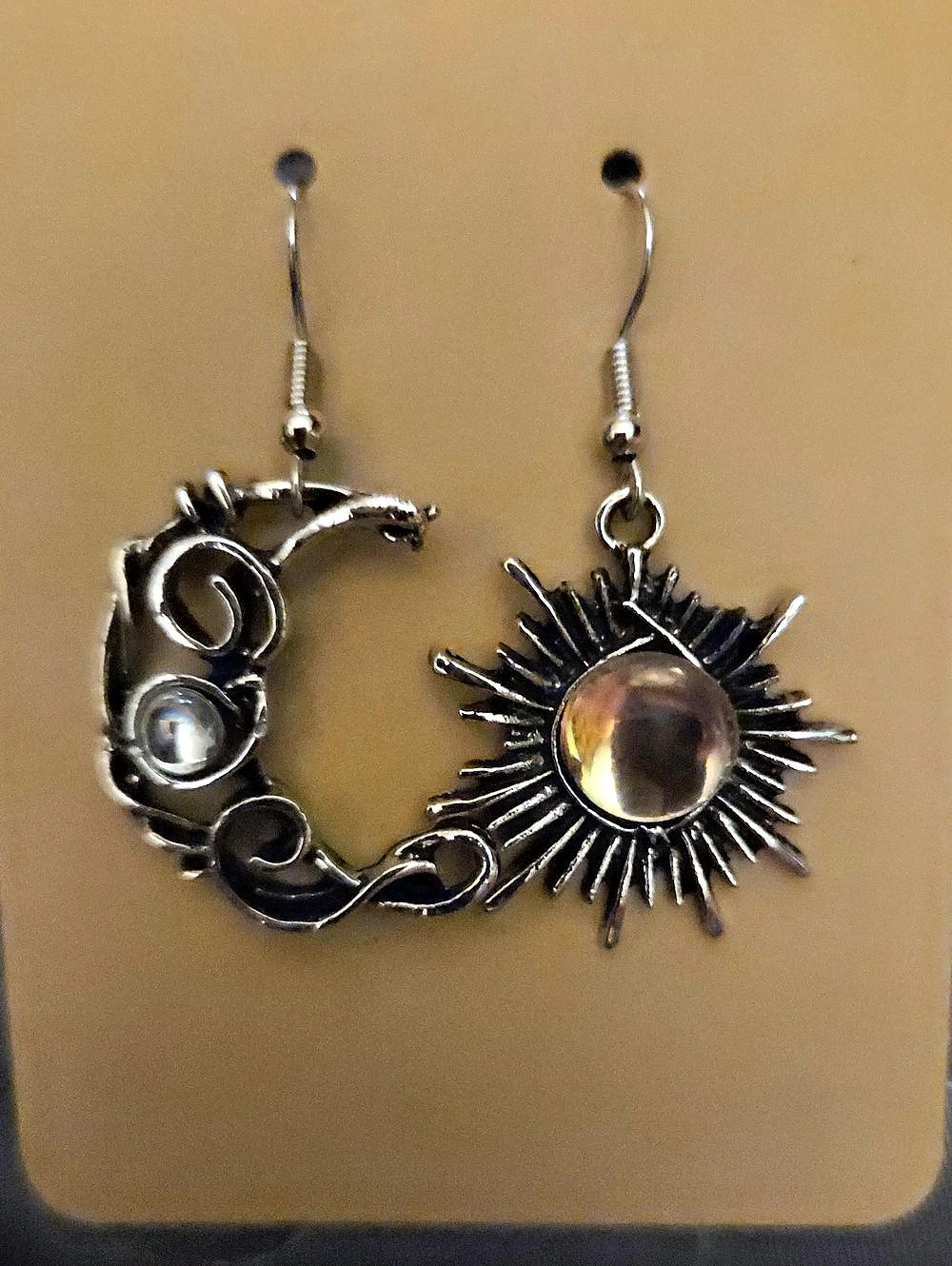 Sunburst Statement Earrings in Silver